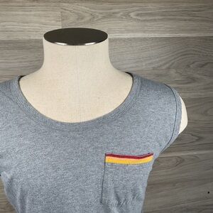 prAna Gray Breathe Tank Top XXL – Rainbow Trim Pocket – Organic Cotton Blend